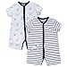 Little Me Baby Boys' 2 Pack Knit Rompers, Navy Stripe, 6 Months