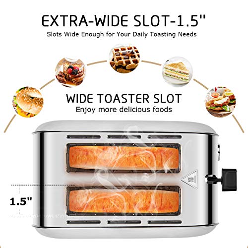 Toaster 2 Slice Toaster Best Rated Prime Toasters LCD Dispaly Stainless