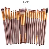 Anboo 20 pcs Makeup Brush Set tools Toiletry Kit Wool Cosmetic Powder Brush Contour High-light Eyebrow Eyeshadow (Gold)