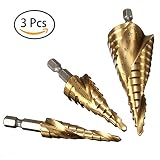 RUIMI Titanium Step Drill Bit Spiral Metric Sizes 3Pcs