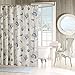 Madison Park Bayside Print Cotton Fabric Long Shower Curtain, Coastal Shower Curtains for Bathroom, 72 X 72, Blue