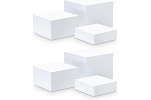 HYQ Buffet Risers, Food Risers for Buffet Table, White Risers for Display Figures Collectibles Jewelry, Acrylic Cube Dessert Table Display Nesting Riser with Hollow Bottoms 8"x9"x10"