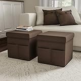 Lavish Home Foldable Storage Cube Ottoman with