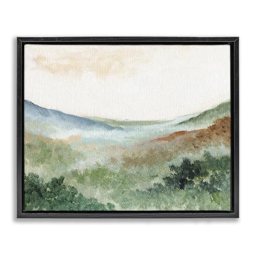 Stupell Industries Dreamy Green Landscape Black Framed Floater Canvas Wall Art…