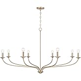 Capital Lighting 449981MA Dolan Transitional Minimalist Style Large Round Chandelier, 8-Light 480 Total Watts, 30" H x 52" W,
