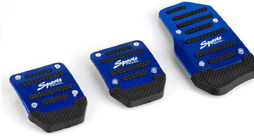 Amazon リタプロショップ アルミ ペダルカバー アクセル ブレーキ オートマ ミッション マニュアル 車用 Mt ブルー ブレーキパーツ 車 バイク