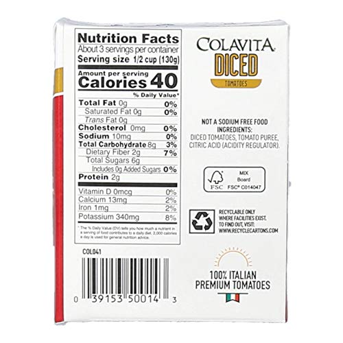 COLAVITA ITALIAN DICED TOMATOES, RECART BOX, 13.76 OUNCE