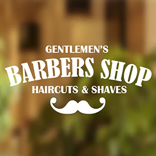 Barbers Pole Gentlemen Shop Vinyl Sign Hairdressers Hair Salon Window Lettering Sticker