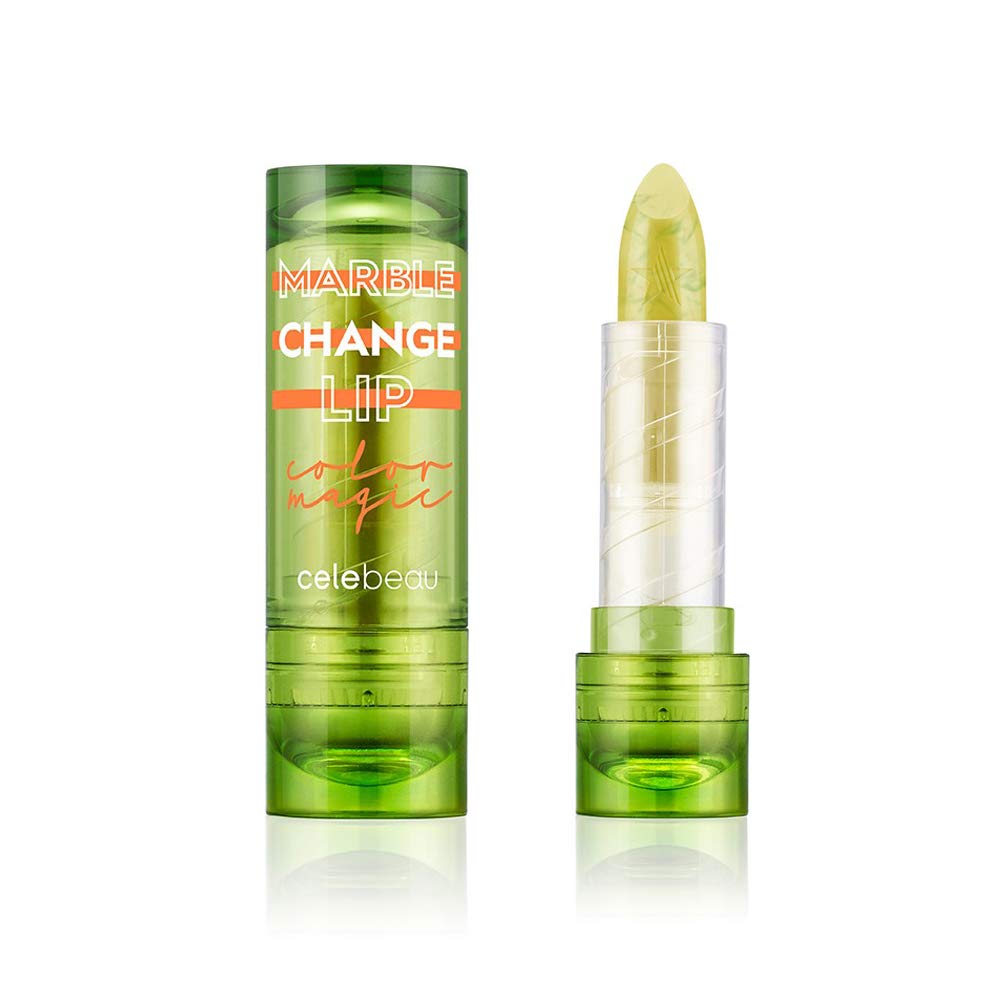 CELEBEAU - Marble Change Lip - pH Balance Lipstick - Color Changing Depending On Your Skin's pH Level - Yellow Lime - 3.5g