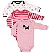 Hudson Baby Baby Girls' 3-Pack Long-Sleeve Hanging Bodysuit