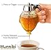Hunnibi Acrylic Honey Dispenser, No Drip Syrup Dispenser Jar with Stand