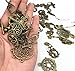 100g Mixed Charms Pendants Assorted DIY Antique Bronze Charms Pendant for Crafting Bracelet Necklace Jewelry Findings Jewelry Making Accessory (Bronze)