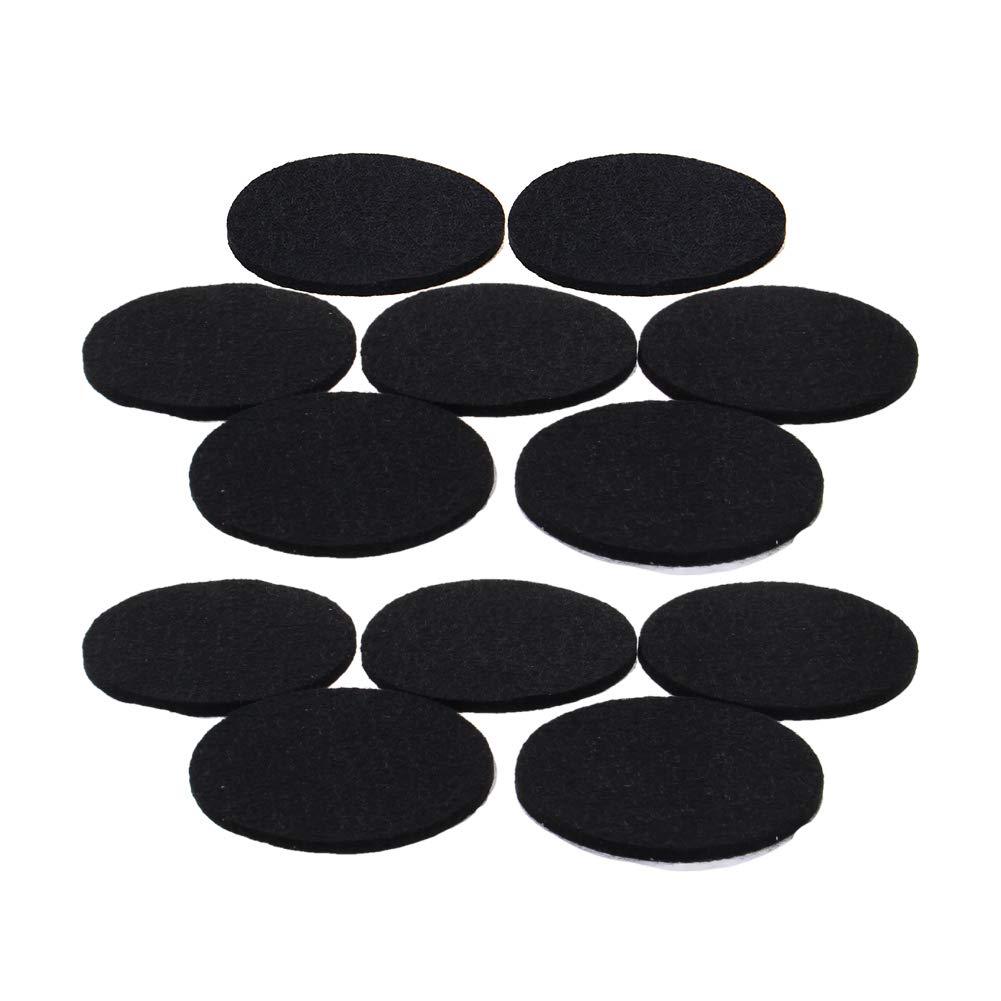 MroMax 12Pcs Non Slip Furniture Pads 2.36" Dia Premium Grippers Feet Pad Round Felt Self Adhesive Anti-Skid Furniture Pads Hardwood Floors Protection Pads for Furniture Legs Black