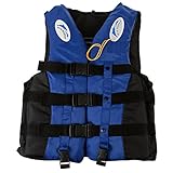 Meiyiu Swimming Life Jacket Waterski Vest Swimming Boating Life Vest for Boating Surfing Sailing Windsurfing Fishing Ski with Whistle for Childen / Unisex Adult Blue XL