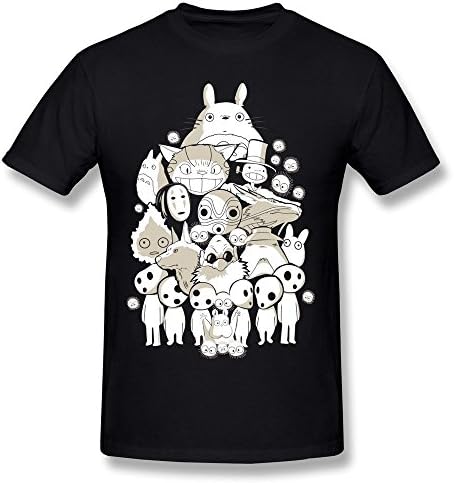 Yisw Men Funny Cartoon Animal T-Shirt XXL Black 100% Cotton Novelty Apparel