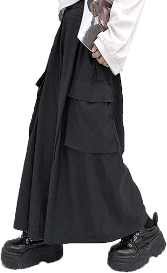 Amazon Dokuichigo ワイドパンツ モード系 レディース カーゴ風 無地 黒 個性的 韓国 ロングパンツ 通販