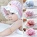 FUNOC Adjustabe Toddlers Baby Girls Flower Stripe Sun Hat Cap Summer Cotton Bonnet(LightBlue)