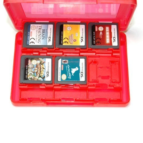 Assecure 3DS game card holder storage case (Red) 24 in 1 box for 3DS, 3DS XL.