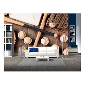 Baseball Equipment on a Rustic Wood Surface Items...