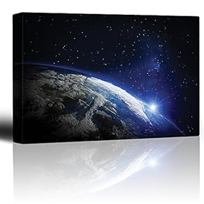 Sun Illuminating Planet Earth from Outerspace - Canvas Art Home Art - 12x18 inches
