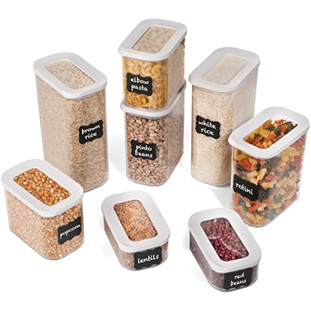 Airtight Container Set Food Storage 8 Piece + FREE 18 Chalkboard