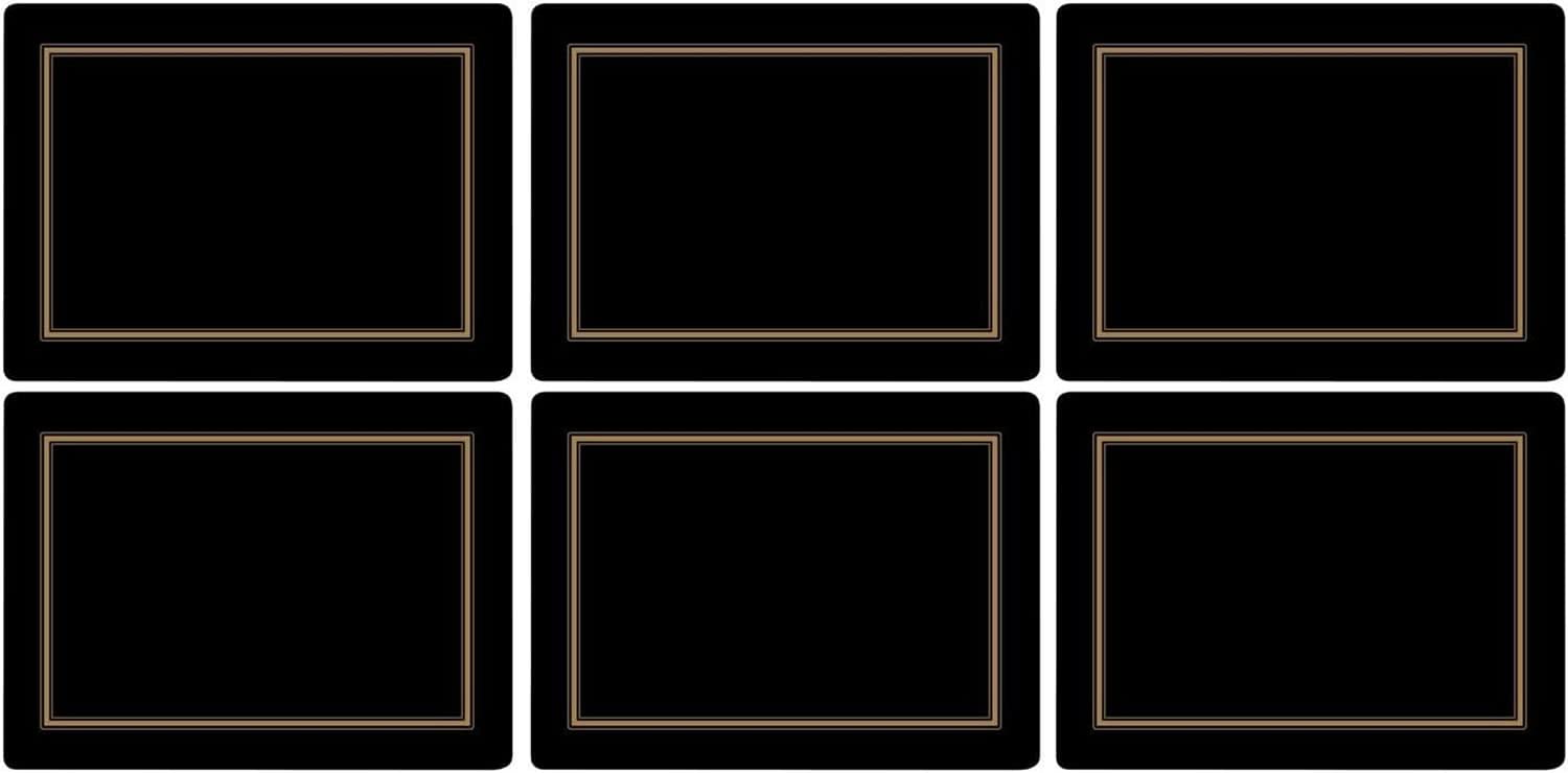 Pimpernel Classic Black Placemats - Set of 6