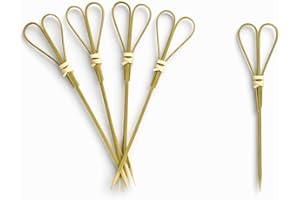 100 PCS Heart Shape Bamboo Cocktail Picks – 4.7 Inch Appetizer Skewers for Charcuterie, Fruit, BBQ & Wedding Party Decor – Na