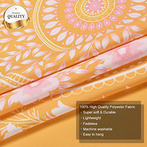 image for BLEUM CADE Yellow Medallion Tapestry Mandala Floral Tapestries Flower 