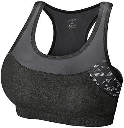 SanBao Women Racerback Sports Bras Breathable High Support Bras with Removable Cups for Yoga Workout Fitness(1pack, L)