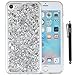 iPhone 7 Case, iYCK Luxury Bling Glitter Sparkle [Gold Foil Embedded] Transparent Flexible Soft Rubber Gel TPU Protective Shell Hybrid Bumper Case Cover for Apple iPhone 7 4.7inch - Silver