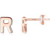 Sterling Silver Stud Earrings for Women, 925 Sterling Silver Initial Stud Earrings Hypoallergenic Earrings for Women Jewelry Gifts