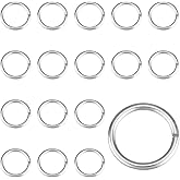 PH PandaHall 925 Sterling Silver Open Jump Rings, 20pcs O Ring Connector Metal O Rings Jewelry Findings for Earring Bracelet Necklace Keychain DIY Craft Jewelry Making, 19 Gauge (OD 8mm, ID 6mm)