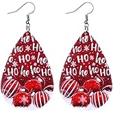 BOFILL Christmas Snowflake Earrings for Women Leather Cute Dangle Lightweight Funny Holiday Outfits Accessories Gifts