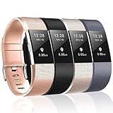 ZEROFIRE Compatible for Fitbit Charge 2 Bands, Adjustable Sport Wrist Bands Strap for Fitbit Charge 2, Women, Men, Pack of 4