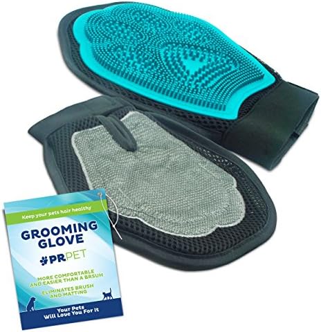 PR Pet 2 in 1 Dog and Cat Grooming Brush Glove Stops Shedding and Removes Hair From Your Home