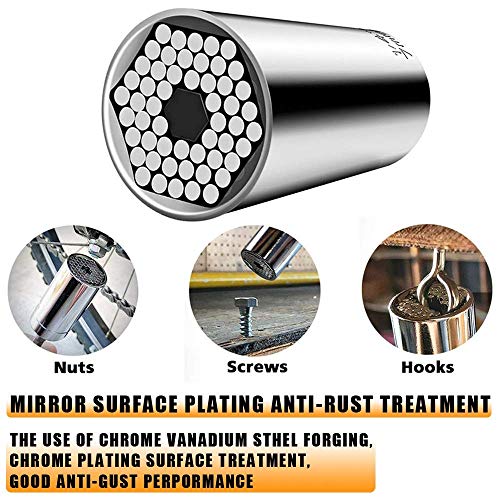 105 Degree Right Angle Drill+Universal Socket,Professional Multi-Function Ratchet Wrench Power Drill Adapter 7mm-19mm Universal Sockets Repair Tools Gifts for Men Him Husband Dad - Thumbnail 5
