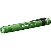 COAST® G20 Inspection Beam LED Penlight with Adjustable Pocket Clip and Consistent Edge-To-Edge Brightness, Green, 54 lumens
