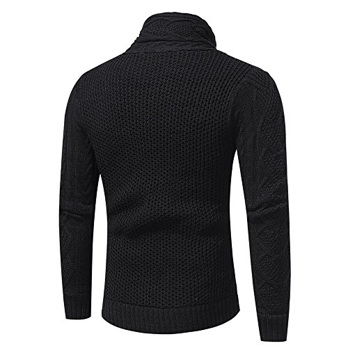 Usstore   Men Autumn Winter Casual Cardigan Sweater Long Sleeve Coat Knitting Buckle Keep Warm Sweater Coats (❤Black, L) - Thumbnail 5