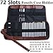 LifeVC Colored Pencils Holder, 72 Pencils Case,Canvas Roll up Wrap Bag Pouch For Gen Pens,Colored Pencils Set(Colored Pencils Not Included)