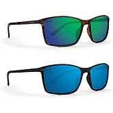 Epoch Eyewear Murphy Golf Sport Sunglasses 2 Pair Tortoise w/Polarized Green Mirror & Black w/Polarized Blue Mirror Lens