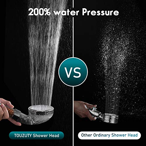 TOUZUTY LED Light Shower Head Filter Color Changes with Water Temperature High Output Hard Water