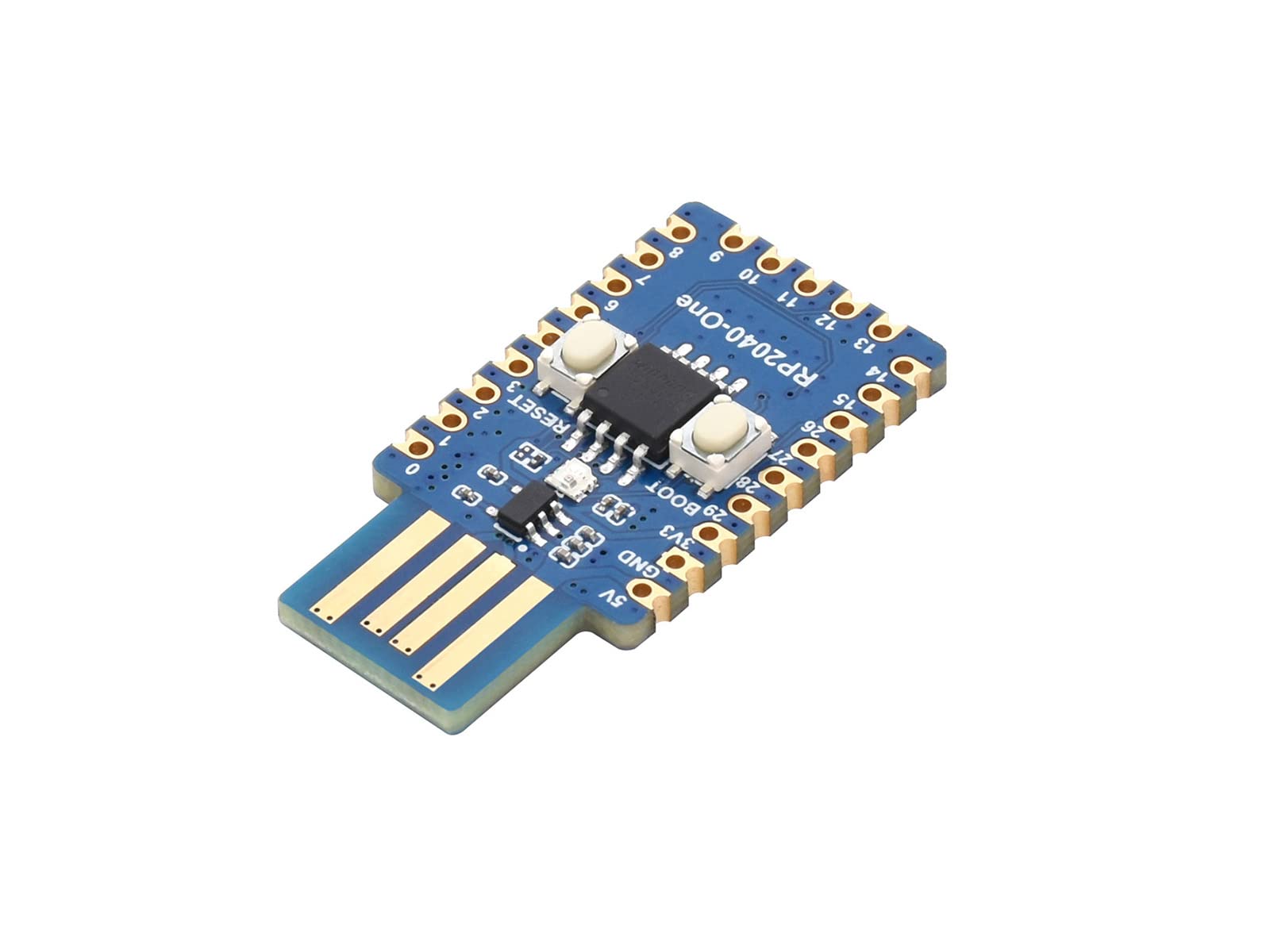 RP2040-One Mini Development Board Based on Raspberry Pi Microcontroller RP2040, 4MB Flash MCU Board,Castellated Module, Suitable For SMD Applications