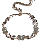 Vintage Butterfly Waist Chain Blue Cubic Zirconia Butterflies Belt Belly Body Chains Adjustable Brown Woven Cord Jeans Dress Accessories Bohemian Jewelry for Women