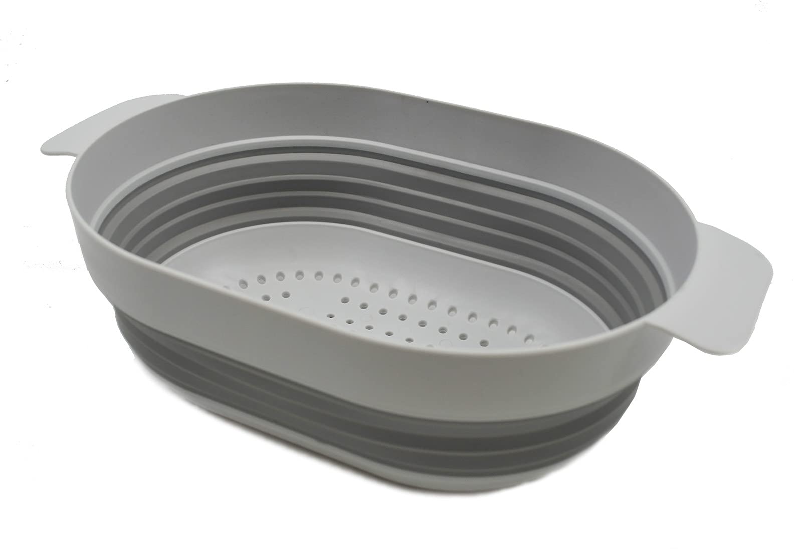 SAMMART 3L Over The Sink Oval Colander (Grey, 1)