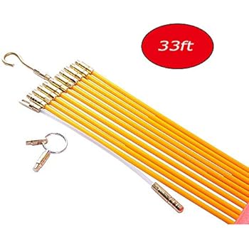 Wadoy 33FT Fiberglass Running Wire Cable - Snake Wire Fiberglass Rod