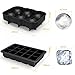 Homgeek Ice Cube Trays Silicone Set of 2, 15 Cavity Square Ice Cubes & Sphere Round Ice Ball Mold with Lid Bpa Free, for Whiskey and Cocktails, Keep Drinks Chilled (Black)