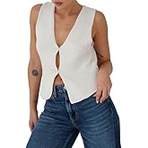 BZB Sweater Vest Women 2025 Summer Basic Tank Tops Crochet Knit Vests Sexy Sweater Sleeveless Vest Top