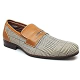 New Men's Slip on Plaid Checkered Dress Shoes Modern Loafer 19371