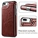 Hoofur for iPhone 8 Plus Wallet Case, Slim Fit Premium Leather Wallet Cases Card Slots Shockproof Folio Flip Protective Defender Shell for iPhone 7 Plus (5.5 Inch) (Brown)