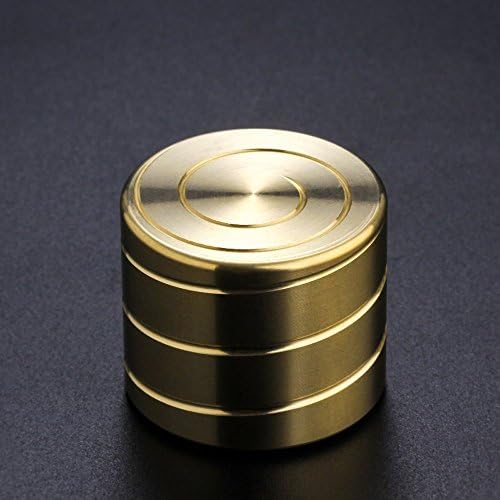 Metal Spinning Top - Stainless Steel Kinetic Spinning Desk Toy with Mind-bending Optical Illusion of Continuously Flowing Helix, Silent Hypnotic Top Adult Office Pressure Fidget Relief Gifts (Gold)